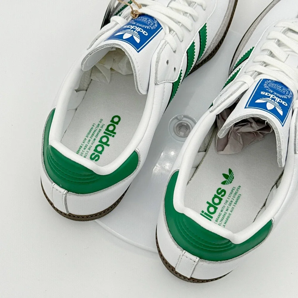 Adidas Samba OG Size 12 Mens Cloud White/Green IG1024, NEW